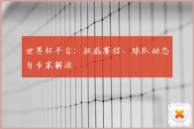 世界杯平台：权威赛程、球队动态与专家解读
